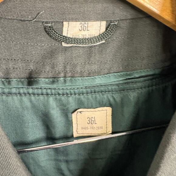 Vintage Military Wool Overcoat Gaberdine Belted Trench Removeable Liner 36L - Picture 11 of 16